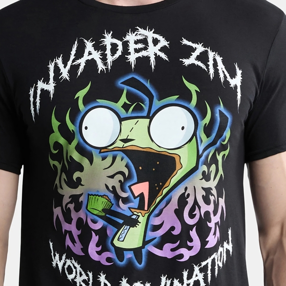 Invader Zim Black Graphic T-Shirt - Picture 3 of 4